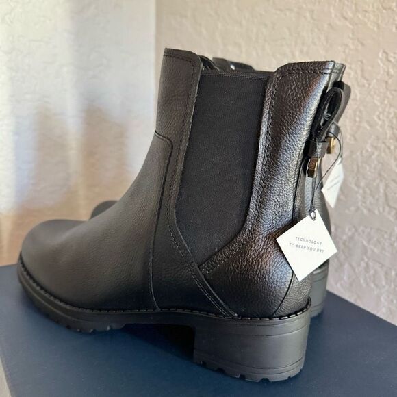 Cole Haan Camea Waterproof Leather Combat Boot,  Block‎ Heel Black, Size 9.5 NWT - Picture 9 of 16